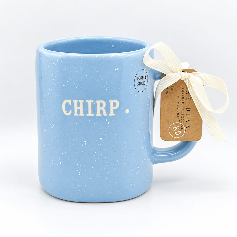Chirp and Charm Cedric the Cedar Waxwing Black Mug